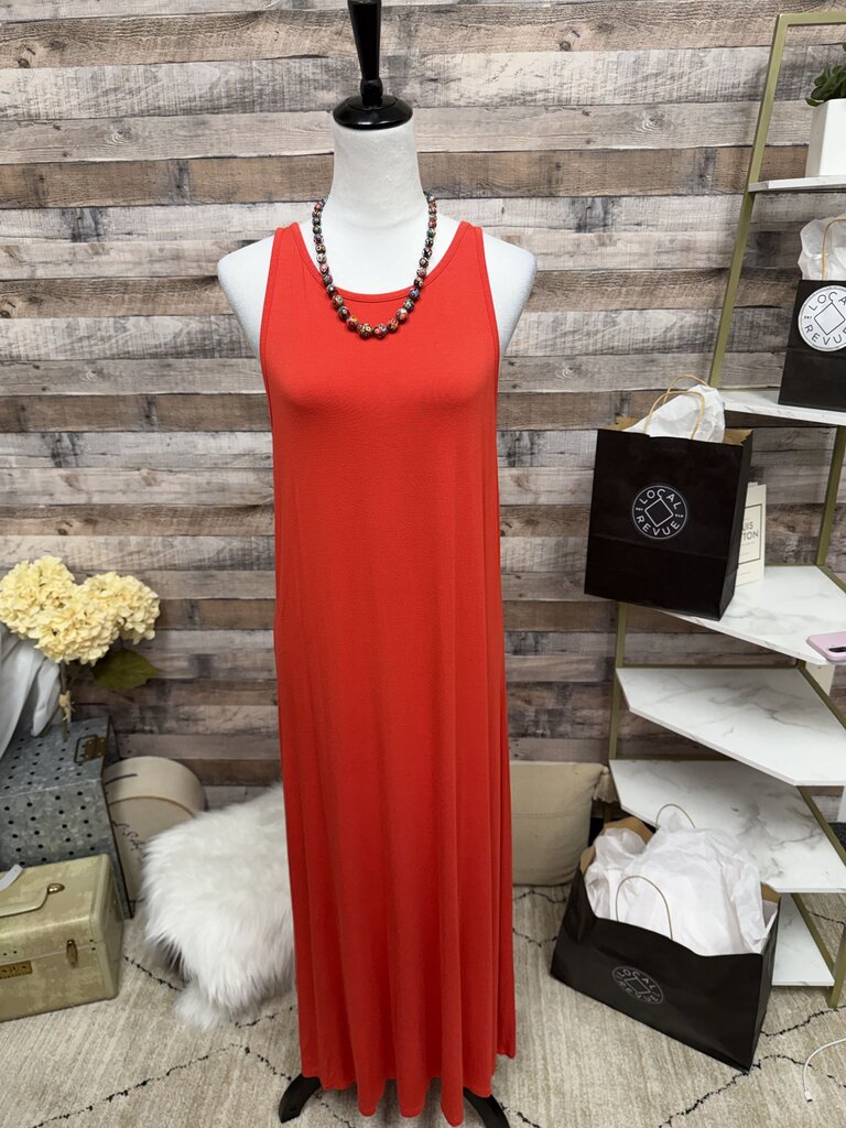 Red LOFT Sleeveless Maxi Dress
