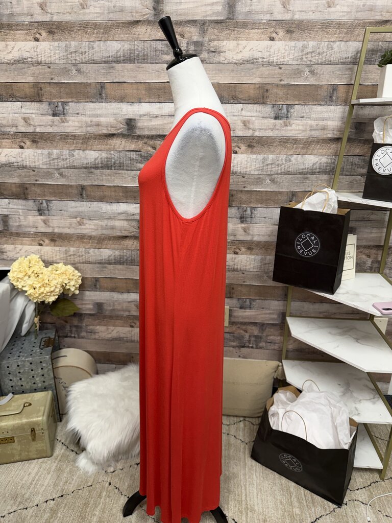 Red LOFT Sleeveless Maxi Dress