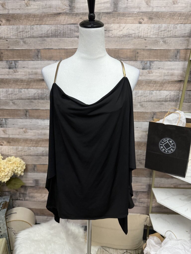 Black Express Chain Detail Sleeveless Top