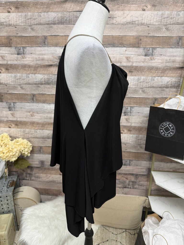 Black Express Chain Detail Sleeveless Top