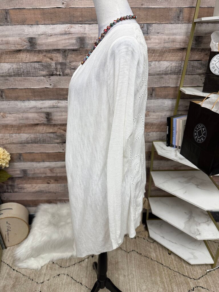 Alfani White Eyelet Cardigan