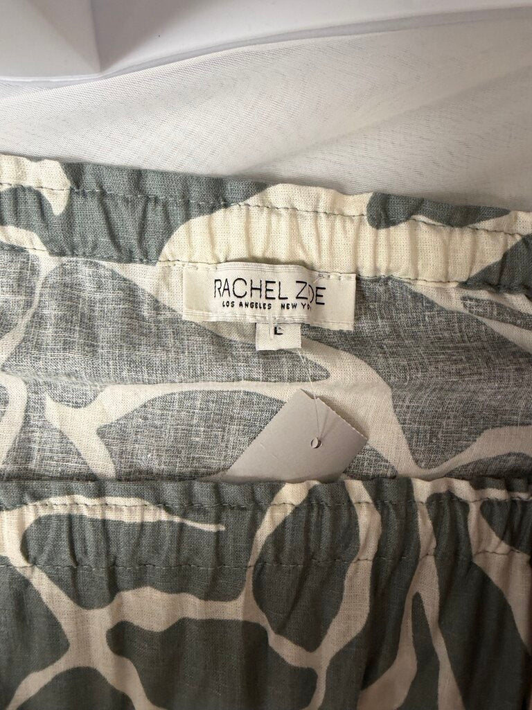 Rachel Zoe Grey & White Abstract Print Off Shoulder