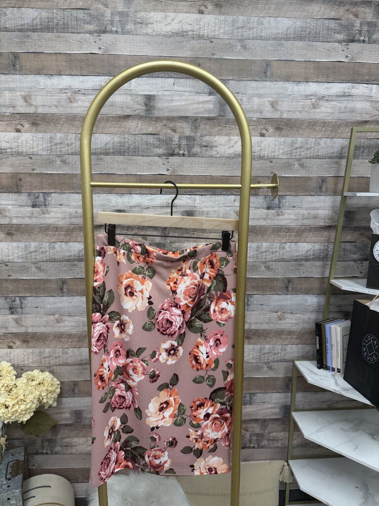 MOA Rose Floral Print Pencil Skirt