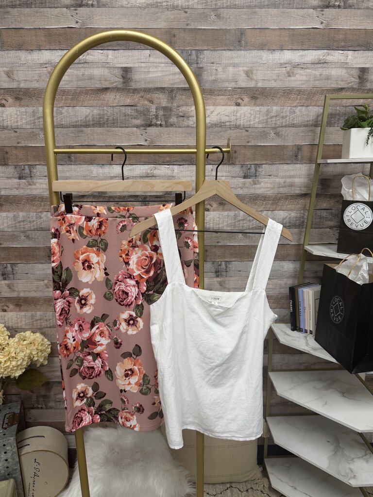 MOA Rose Floral Print Pencil Skirt