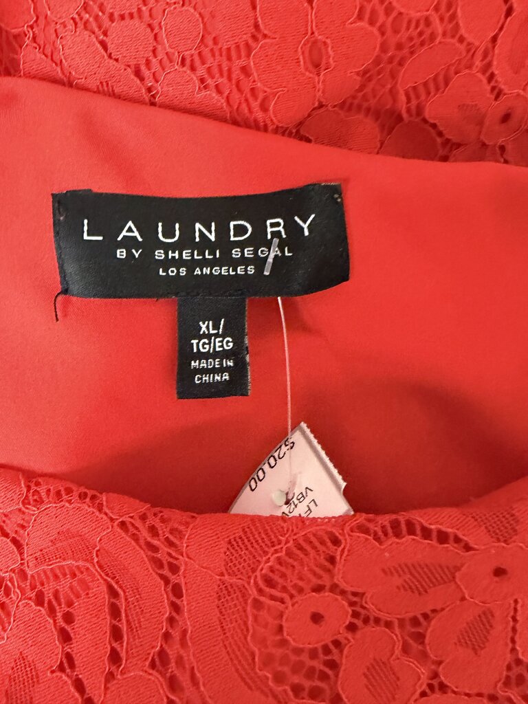 Laundry by Shelli Segal Red Lace Off Shoulder