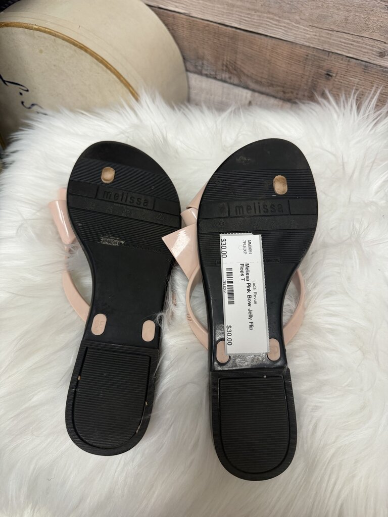 Melissa Pink Bow Jelly Flip Flops