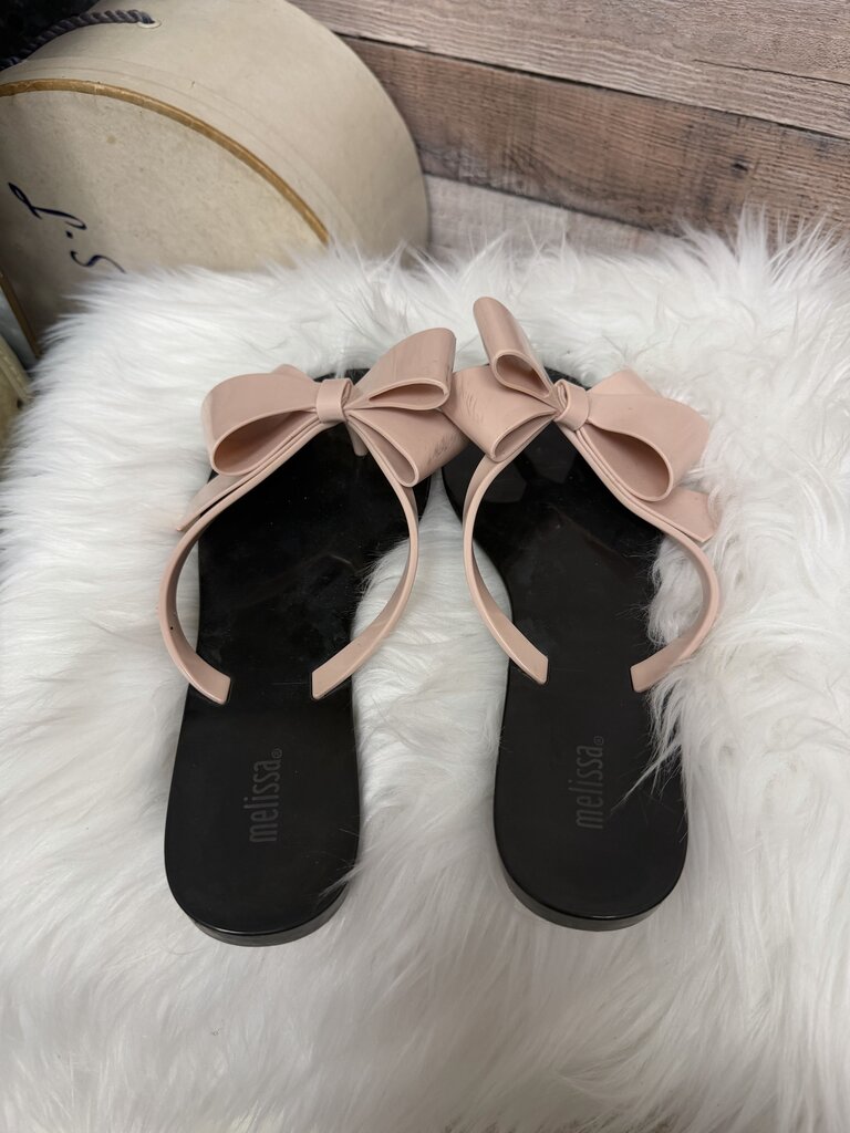 Melissa Pink Bow Jelly Flip Flops