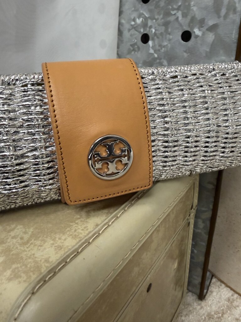 Tory Burch Metallic Silver Clutch