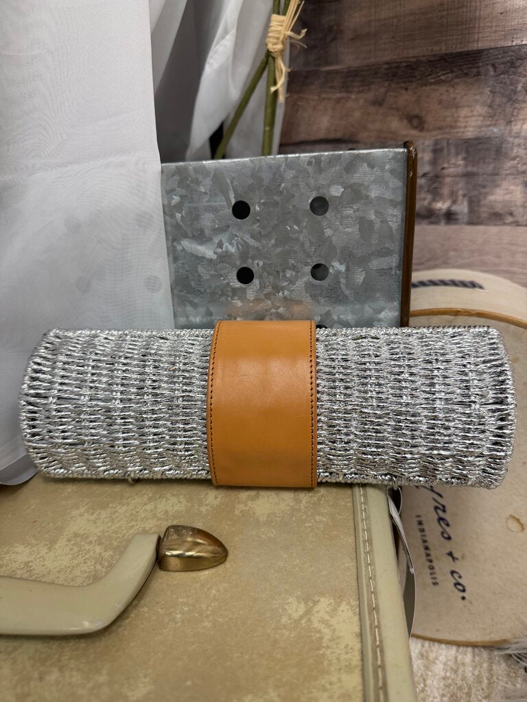 Tory Burch Metallic Silver Clutch