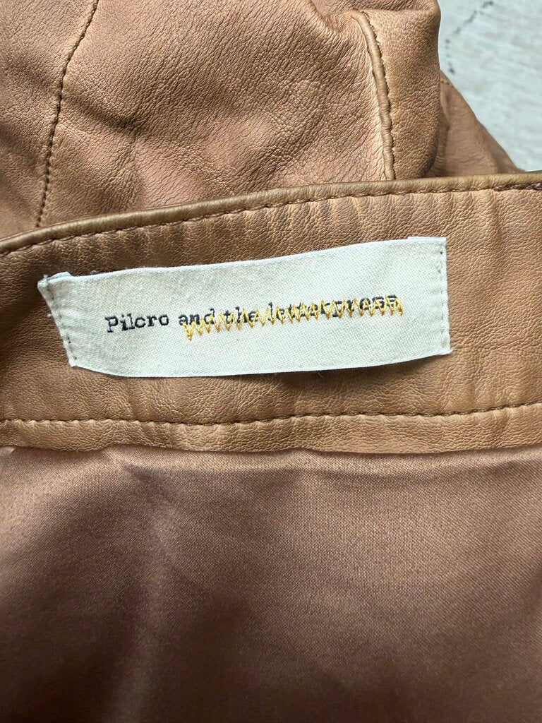Pilcro Anthro Faux Brown Leather Shorts