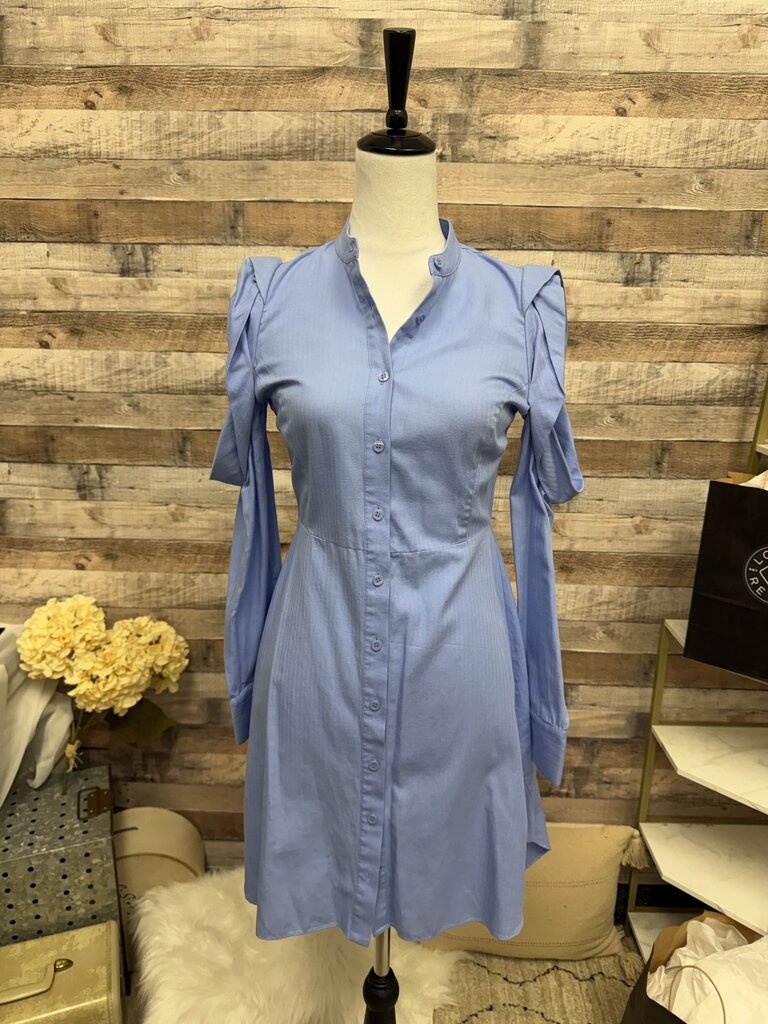 Blue BCBGMAXAZRIA Cold Shoulder Shirt Dress