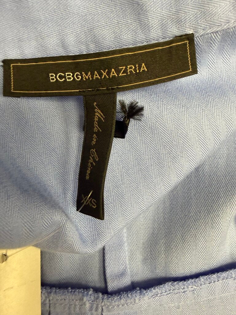 Blue BCBGMAXAZRIA Cold Shoulder Shirt Dress