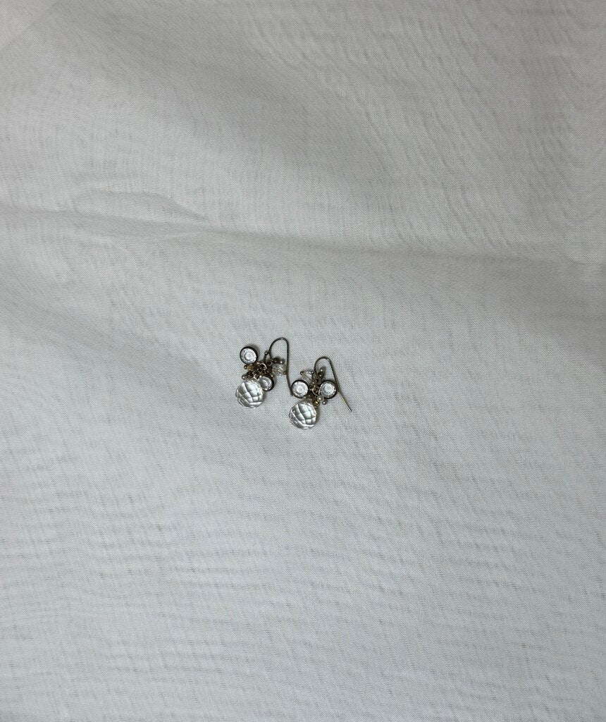 White Multi Beaded Drop Earrings