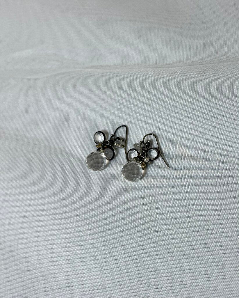 White Multi Beaded Drop Earrings