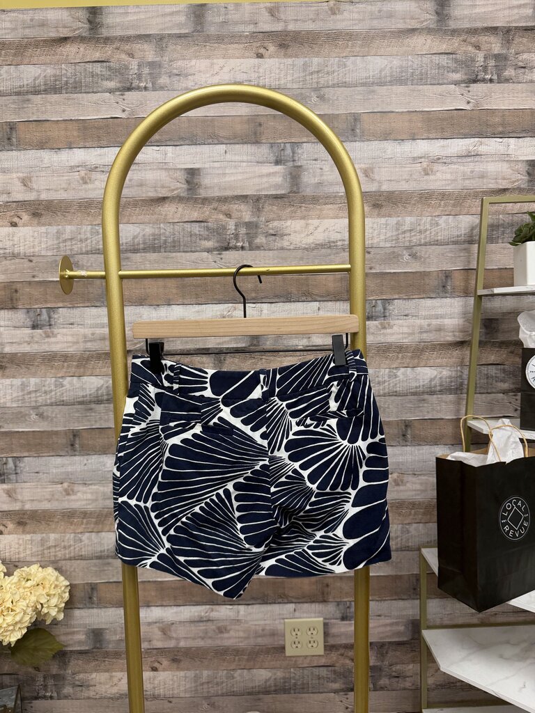 Navy And White Palm Print J.Crew Shorts