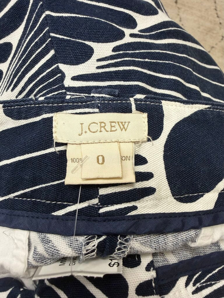 Navy And White Palm Print J.Crew Shorts