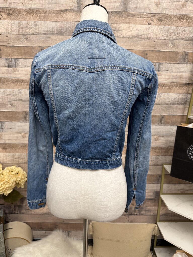 Blue Luxury Rebel Cropped Style Denim Jacket