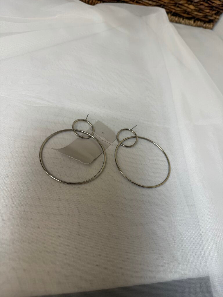 Silver Double Hoop Earrings