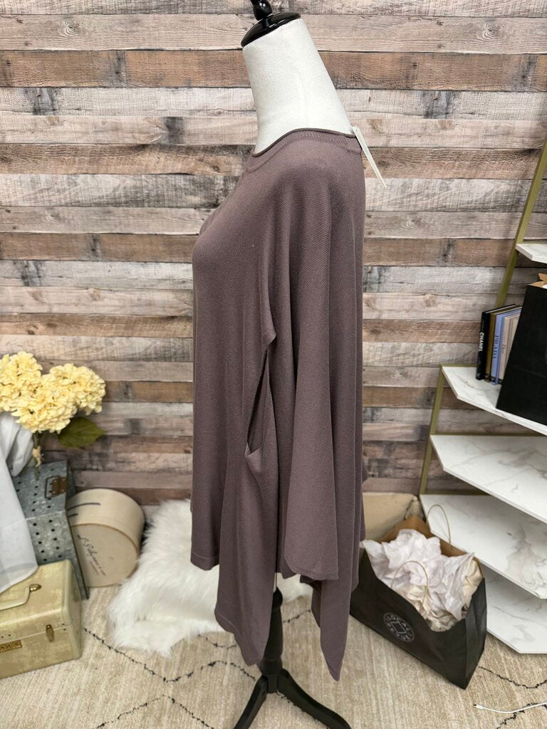 Grey Panet By Lauren G Asymmetrical Hem Sweater