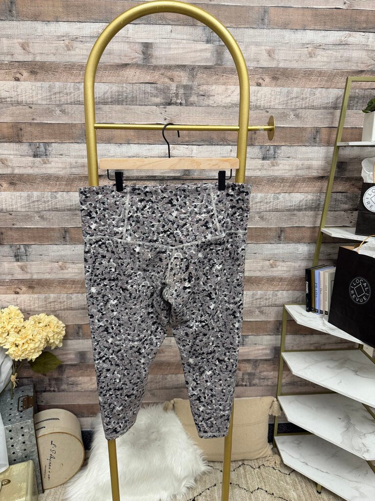 Pink And Grey Print Athleta Salutation Leggings 2