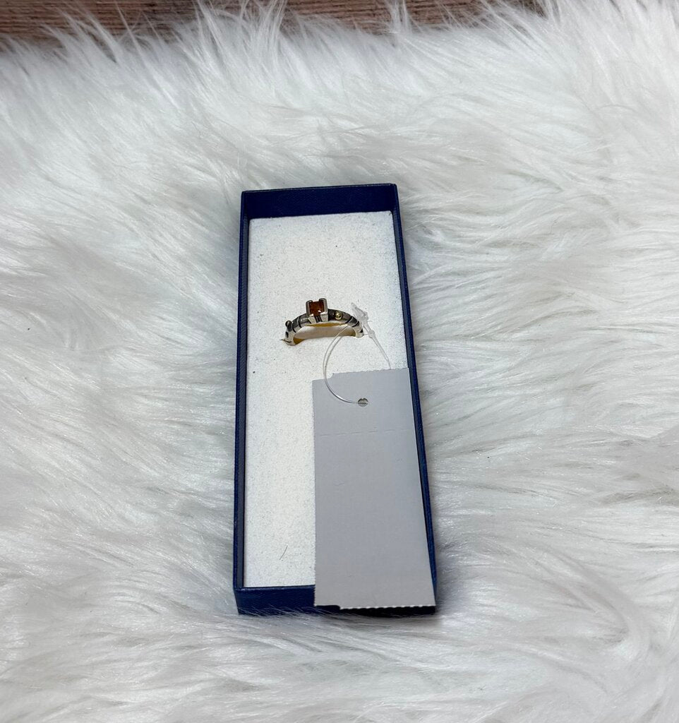 Sterling Silver Vintage Designer John Atencio With Square-Cut Citrine Gemstone