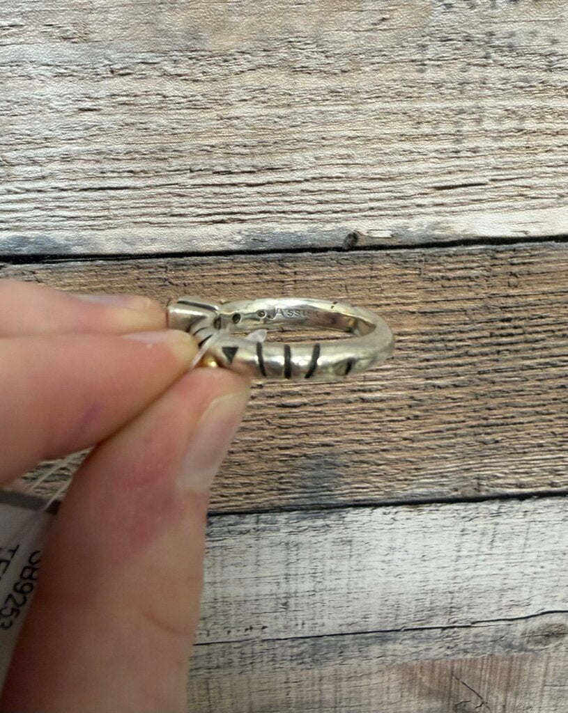 Sterling Silver Vintage Designer John Atencio With Square-Cut Citrine Gemstone