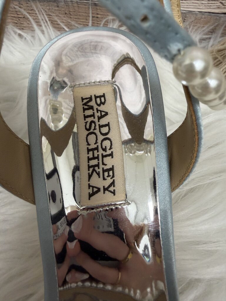 Badgley MIschka Mist Blue & Pearl Kitten Heel