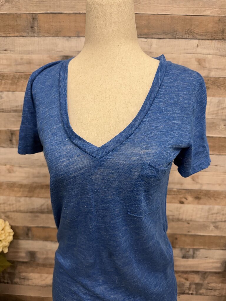 NWT 100% Linen, Blue J.Crew V-Neck T-Shirt