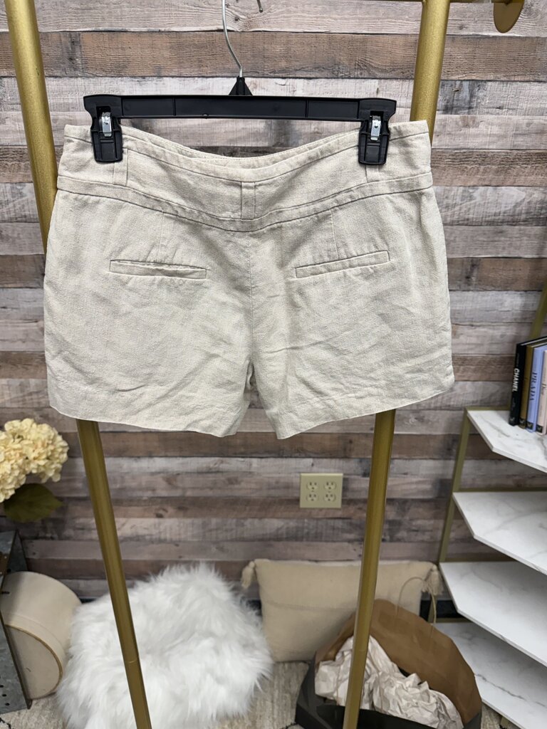 Tan Cartonnier Linen Shorts With Waistband Detial