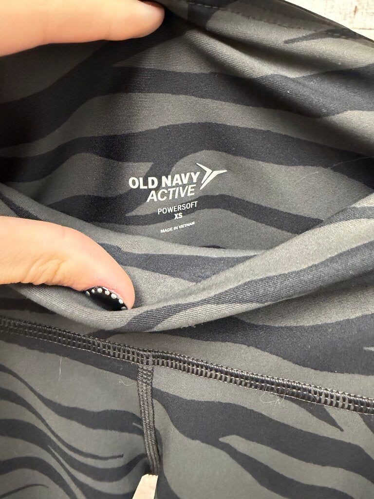 Old Navy Active Powersoft, Gray and Black Zebra Print Biker Shorts