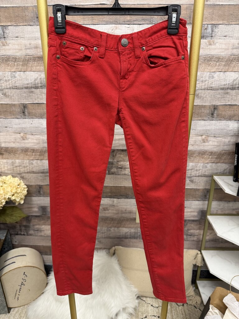 Red J.Crew Toothpick Skinny Jeans