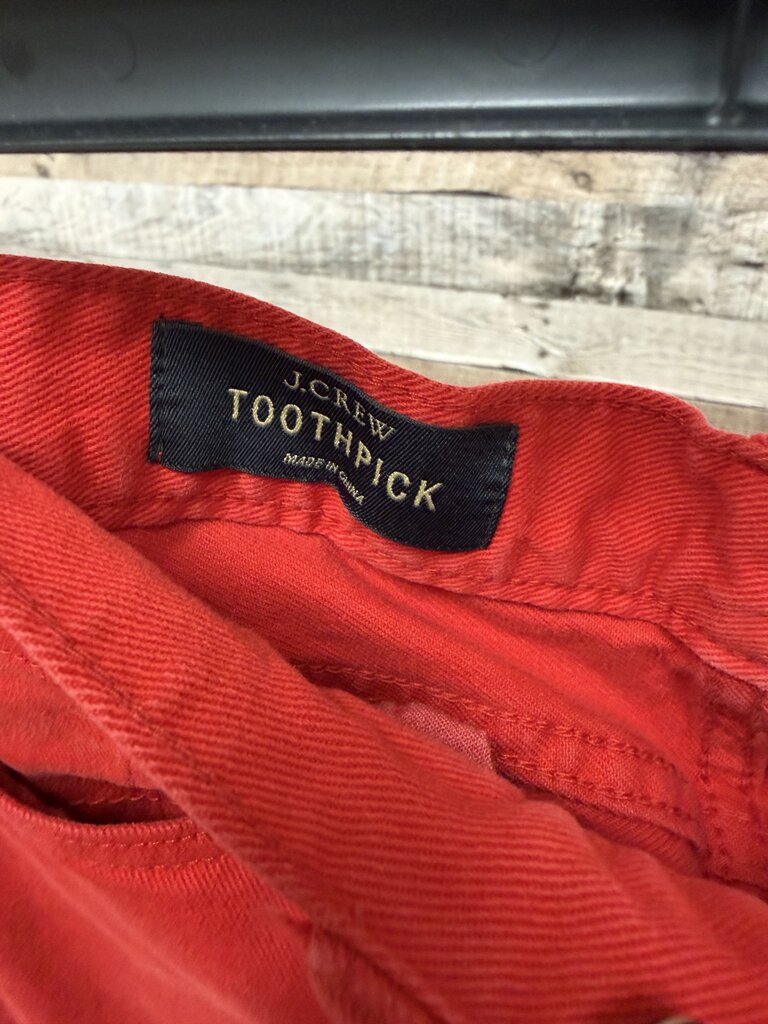 Red J.Crew Toothpick Skinny Jeans