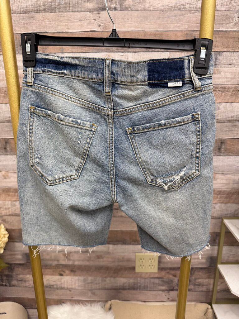 Denim Bermuda Shorts Acid Wash Grey