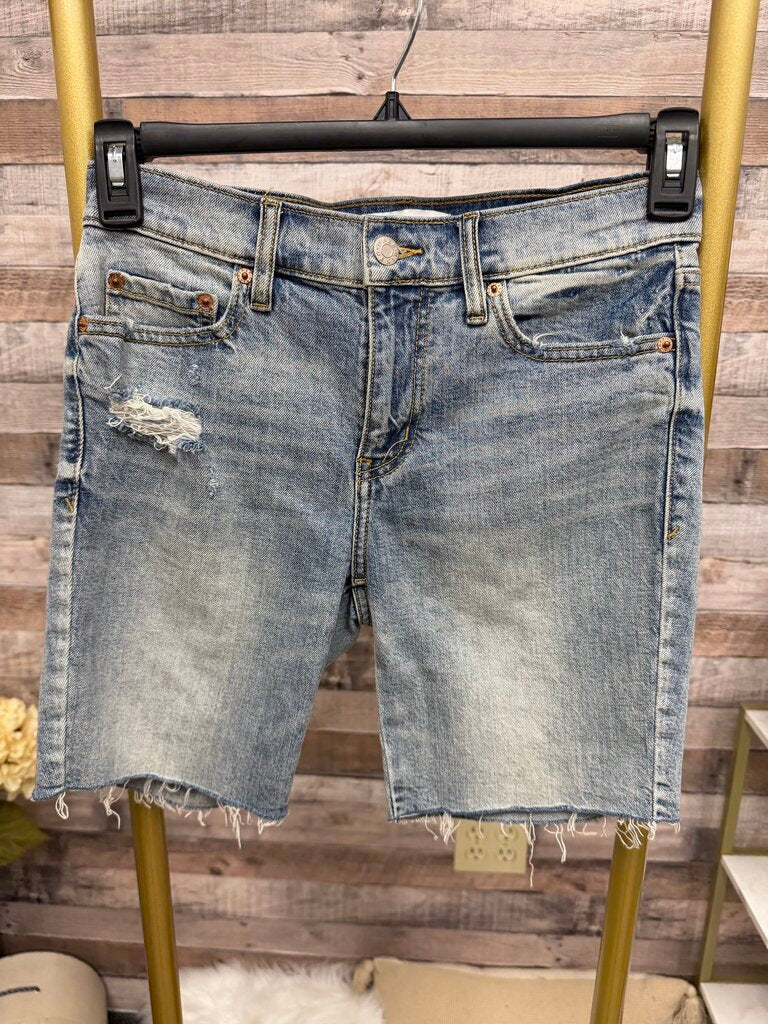 Denim Bermuda Shorts Acid Wash Grey