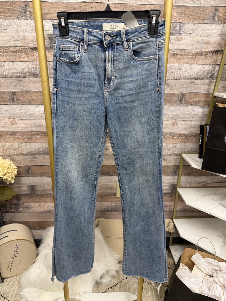 Mid-Rise Skinny Denim Jeans With Raw Hem