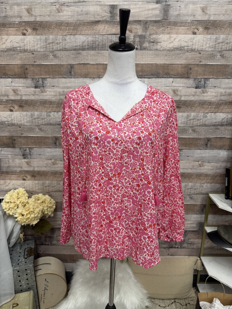 Vineyard Vines Pink Floral Long Sleeve Top