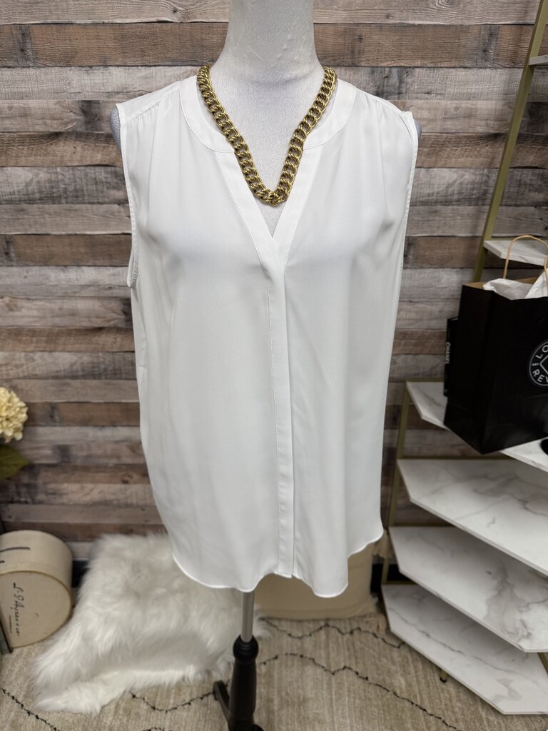 NYDJ White Polyester Sleeveless Tunic Top