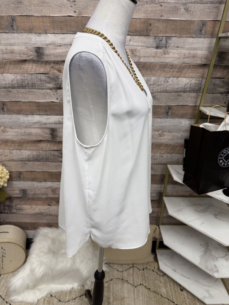 NYDJ White Polyester Sleeveless Tunic Top