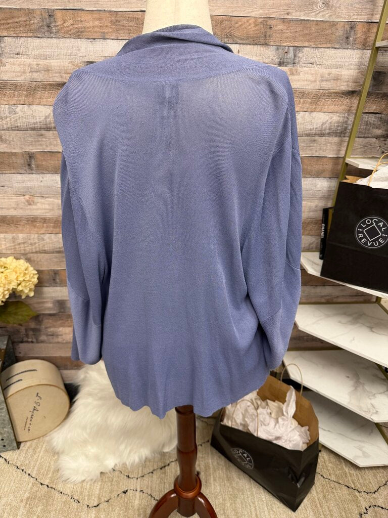 Eileen Fisher Purple Linen Blend Cardigan