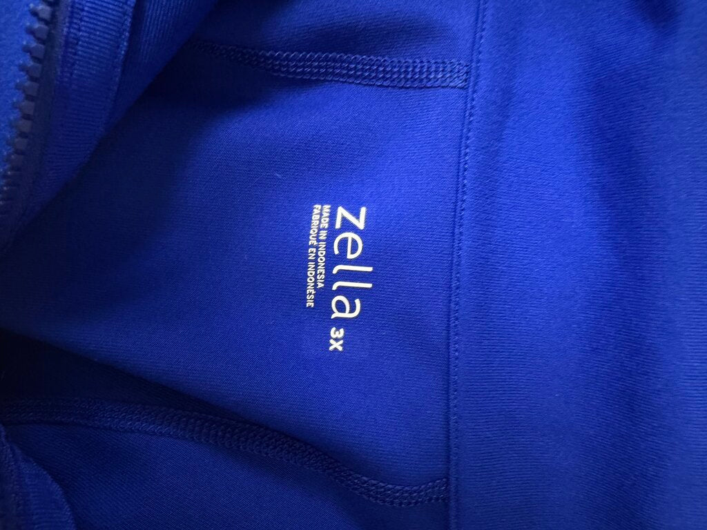 NWT Zella Blue Fleece Quarter-Zip Pullover