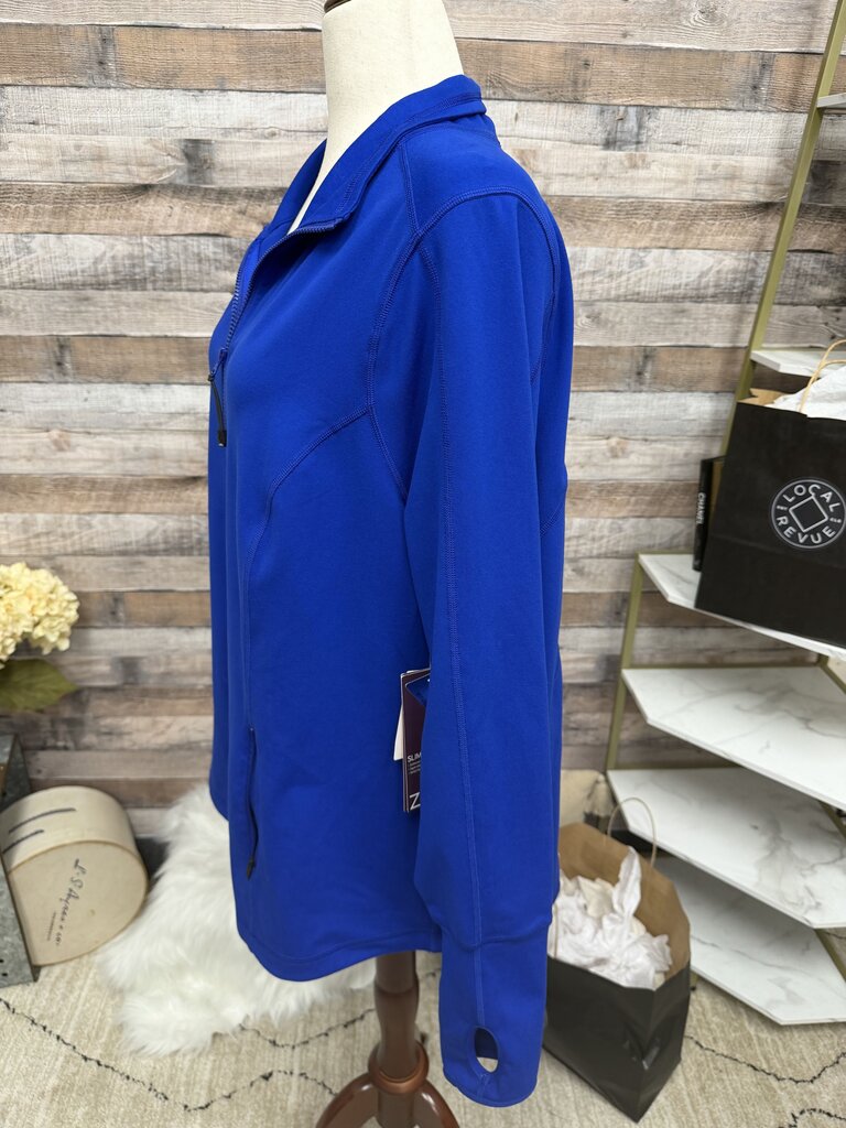 NWT Zella Blue Fleece Quarter-Zip Pullover