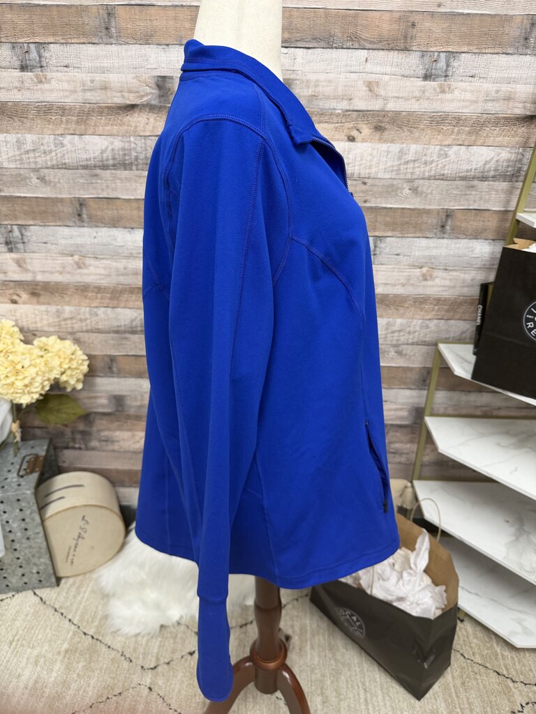 NWT Zella Blue Fleece Quarter-Zip Pullover
