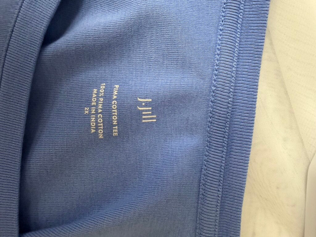 J. Jill Blue Pima Cotton T-Shirt