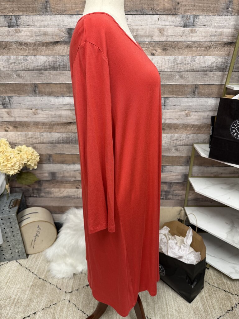 Comfy USA Red Long Sleeve Dress With Zipper Detail