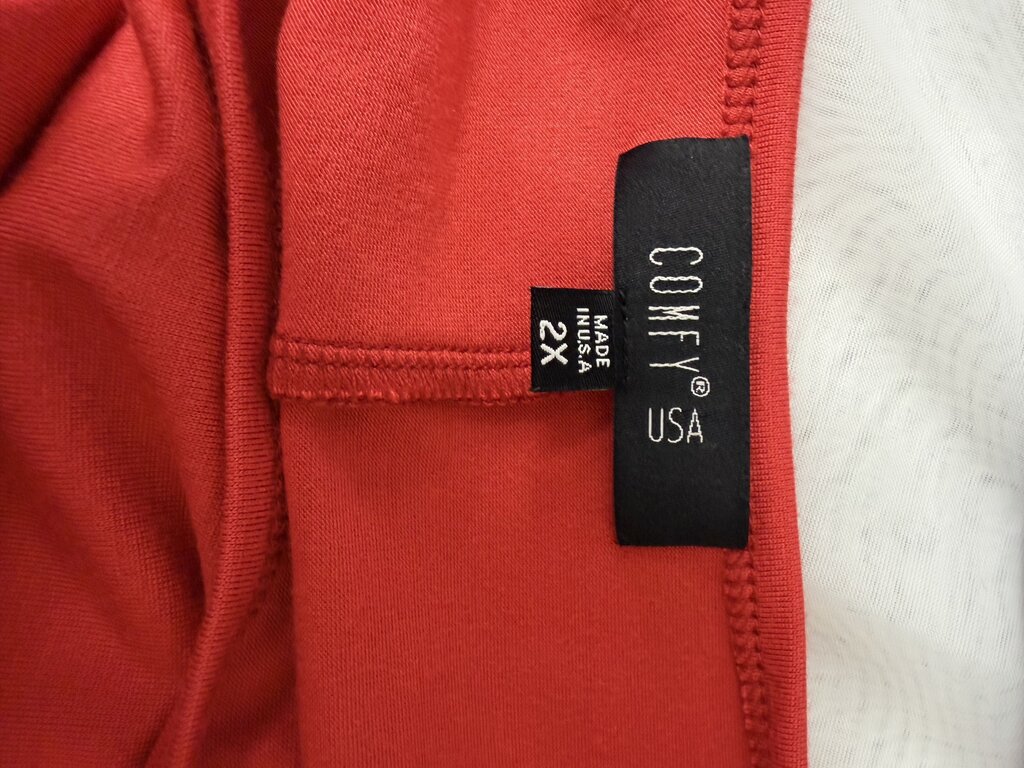 Comfy USA Red Long Sleeve Dress With Zipper Detail