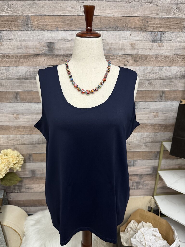 Chicos Navy Cotton Blend Tank Top