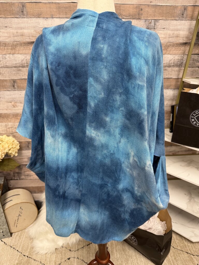 Handwovens by Shoshana Blue Tie-Dye Shawl