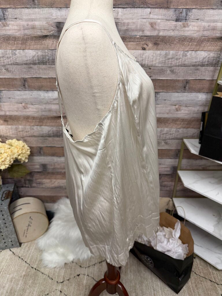 Eileen Fisher White Satin Tank Top