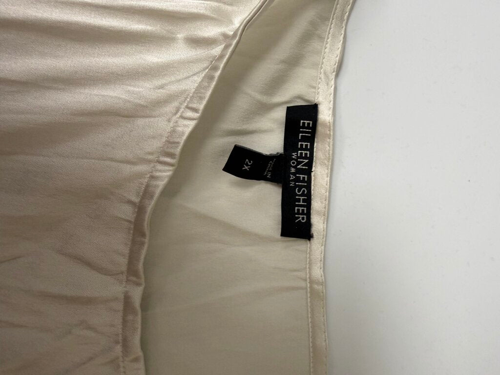 Eileen Fisher White Satin Tank Top