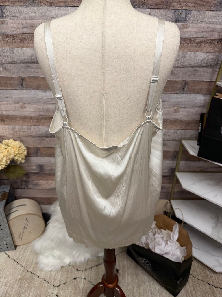 Eileen Fisher White Satin Tank Top